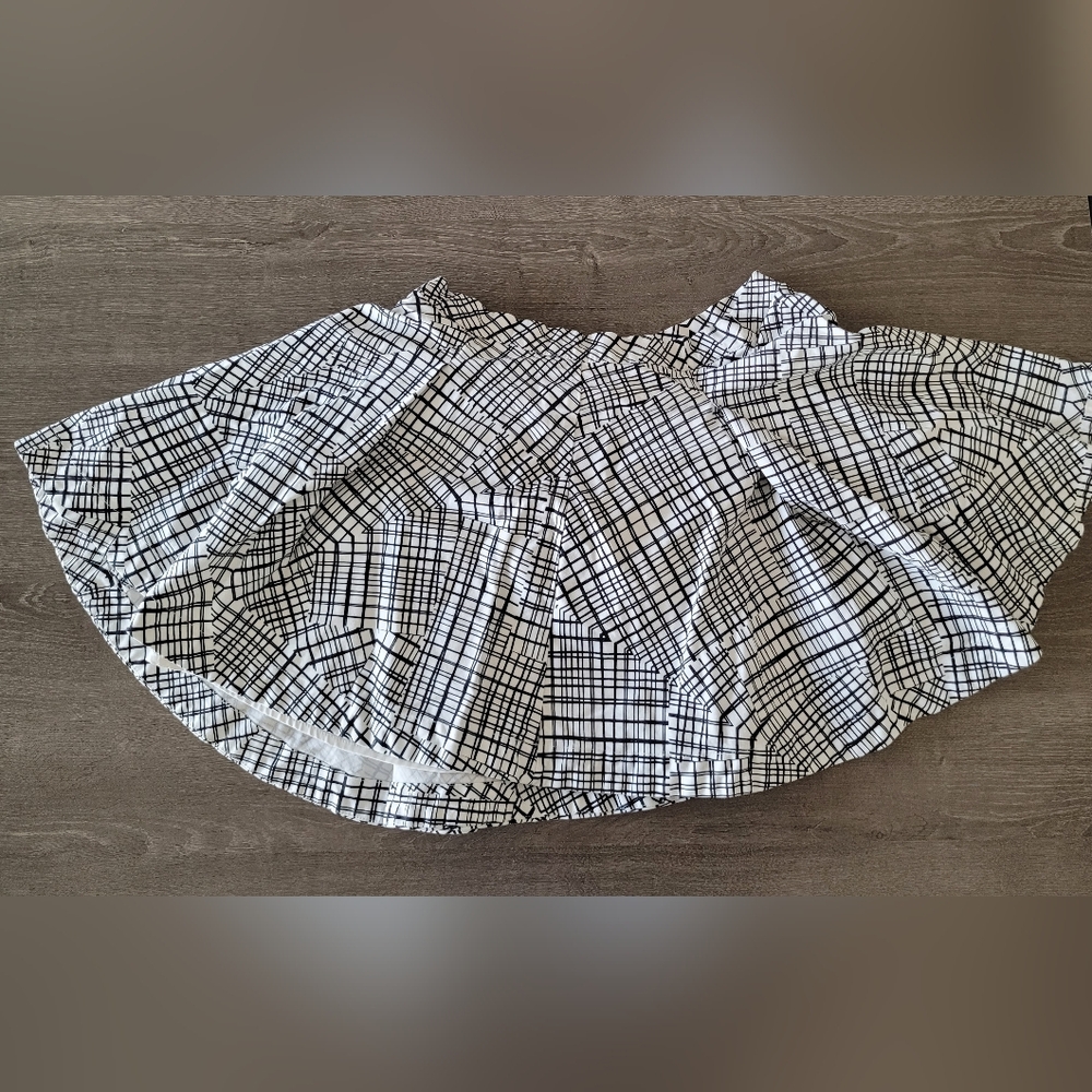 Bardot Monochrome Grid Mini Skirt